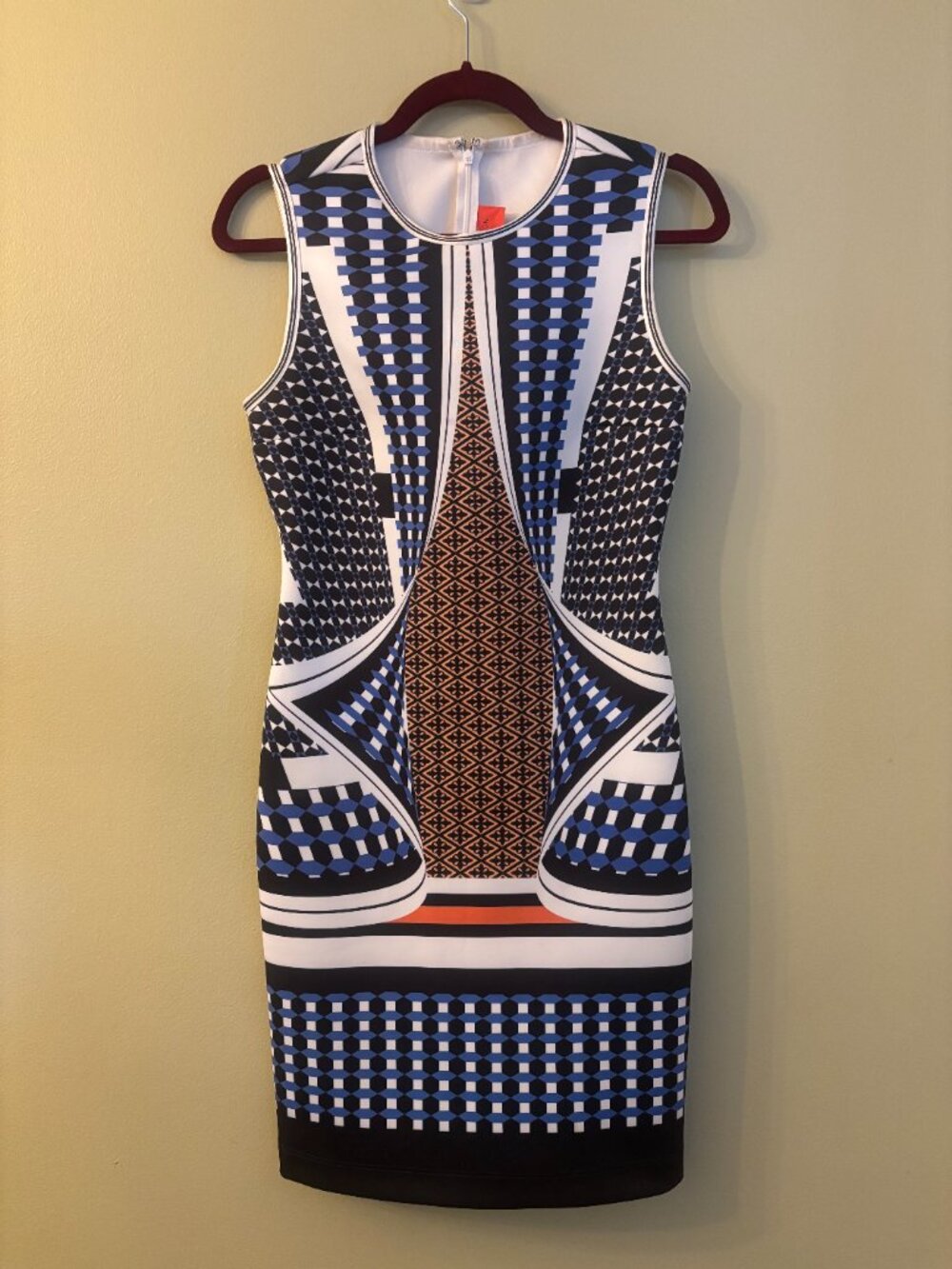 Clover Canyon Geometric Print Scuba Neoprene Sheath Dress, Size M